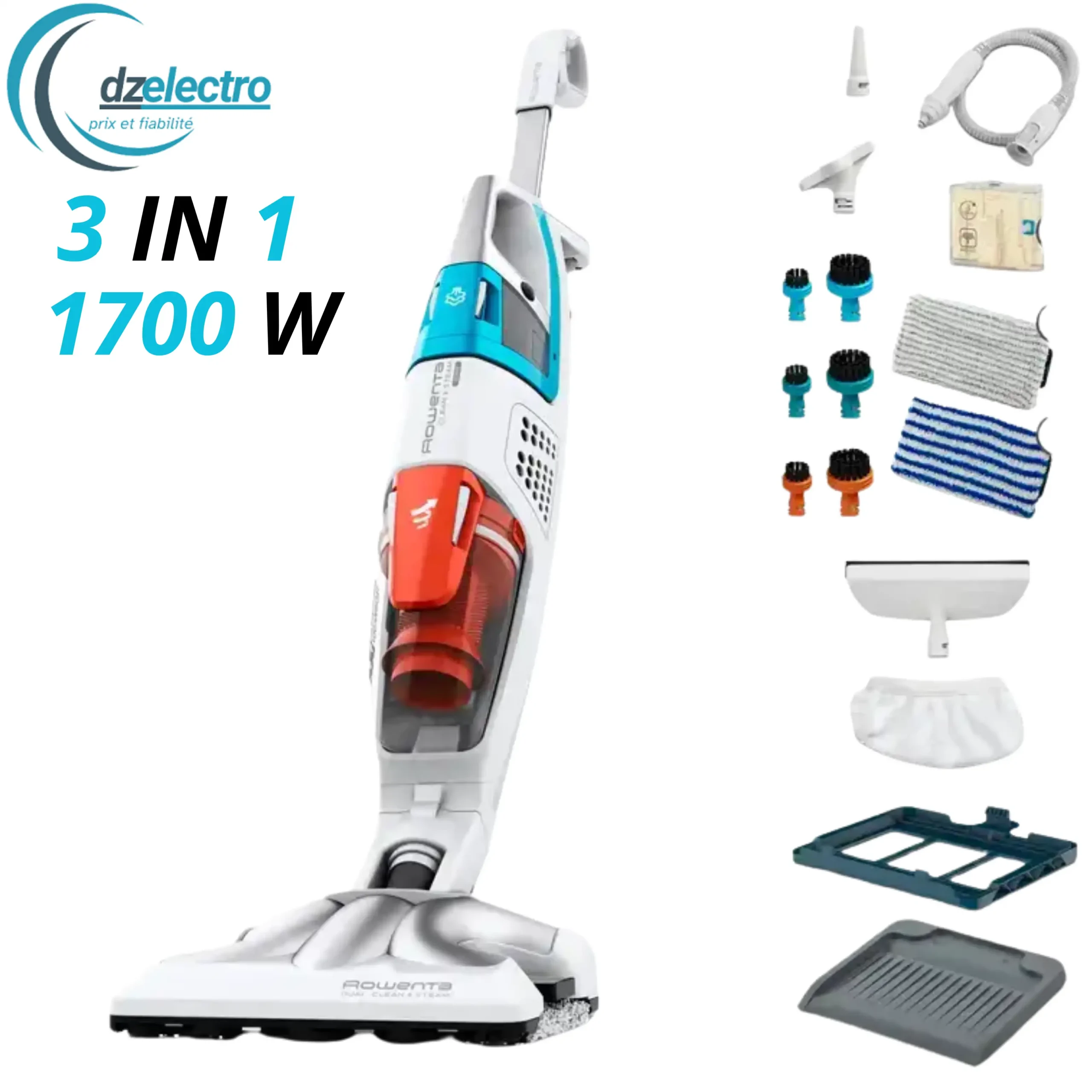 Rowenta Clean & Steam Multi RY8544 3en1 Nettoyeur sol . Aspirateur . Nettoyeur vapeur 1700W Rowenta Clean & Steam Multi RY8544 – Aspirateur Vapeur 3-en-1 (1700W) – Image 1