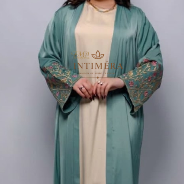 Abaya Kimono de Luxe en Tissu Prada – Édition INTÉMIRA Fm31